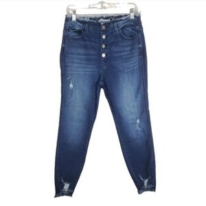 KanCan High Rise Skinny Jeans Button Fly Jeans - Dark Blue